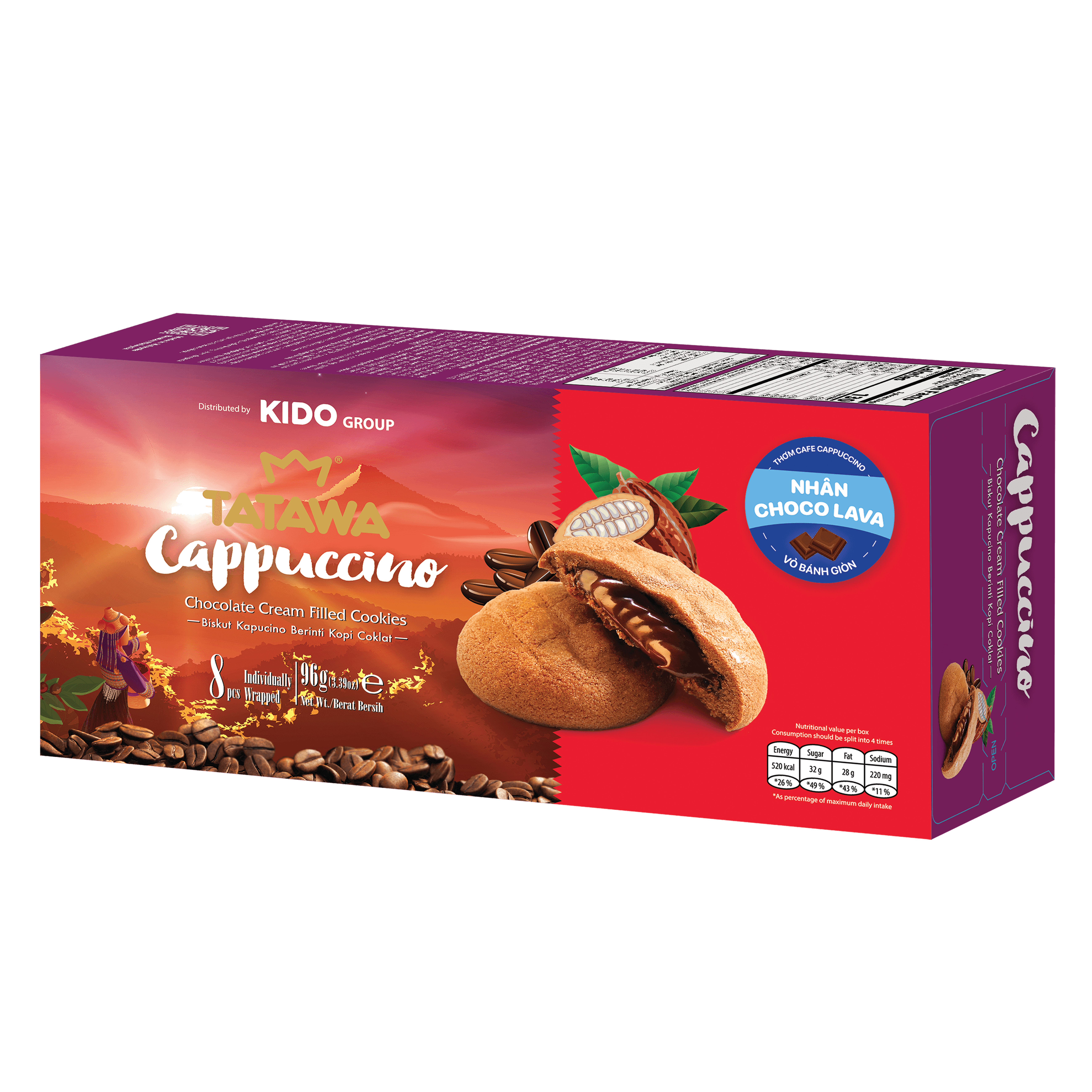 Kido Cappuccino Chocolate Cream Filled Cookies 96g