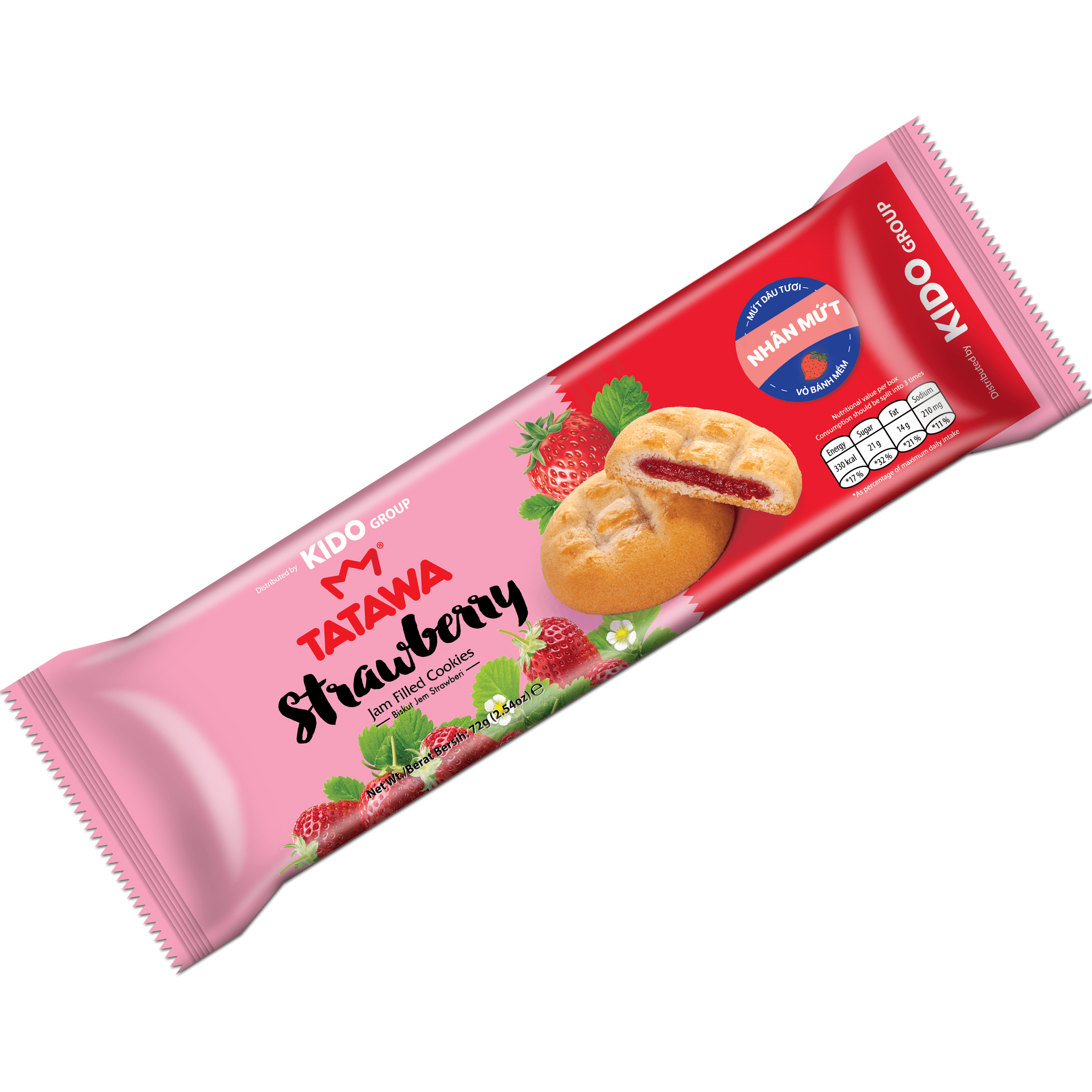 Kido Strawberry Jam Filled Cookies 72g