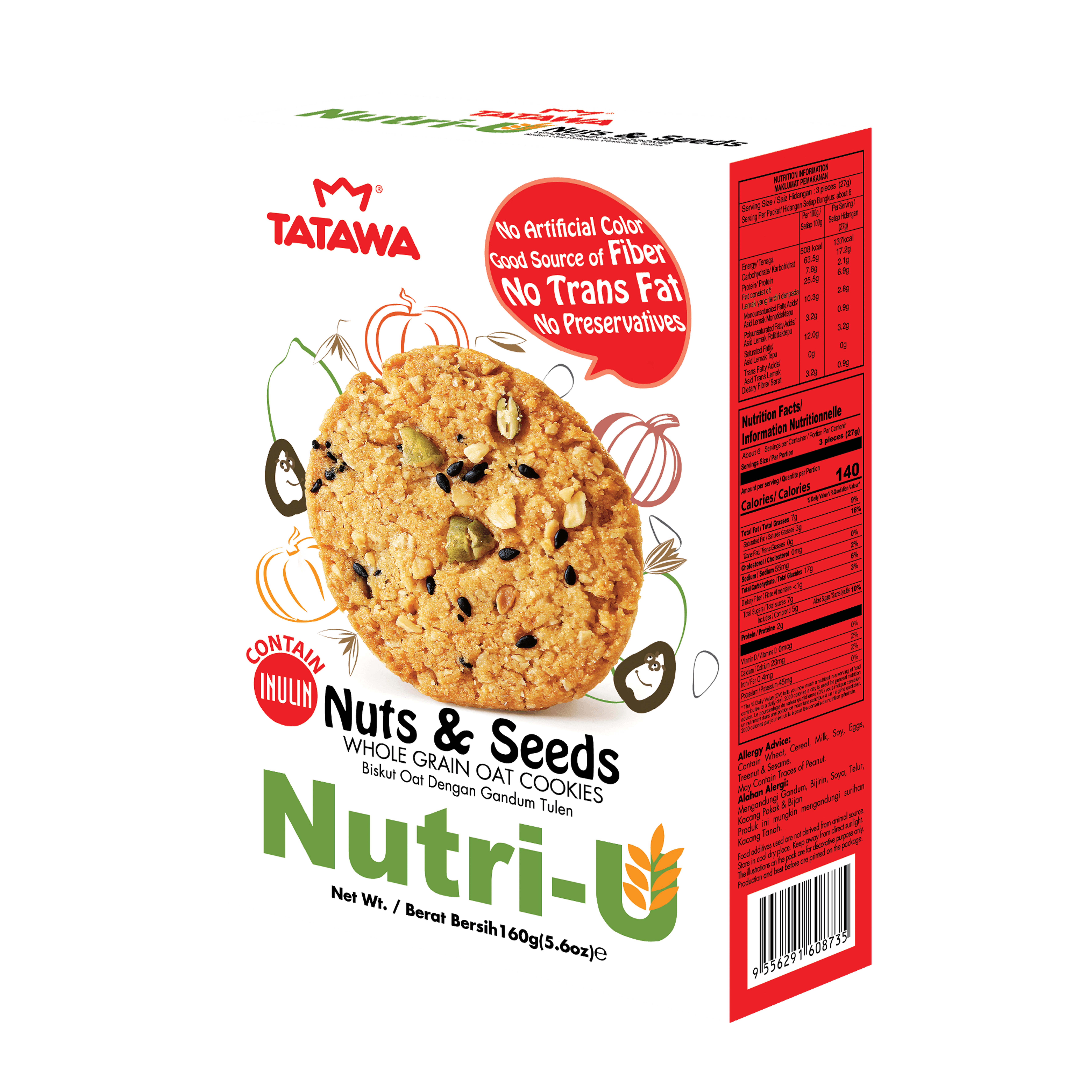 Nutri- U Nut & Seeds 160g Box