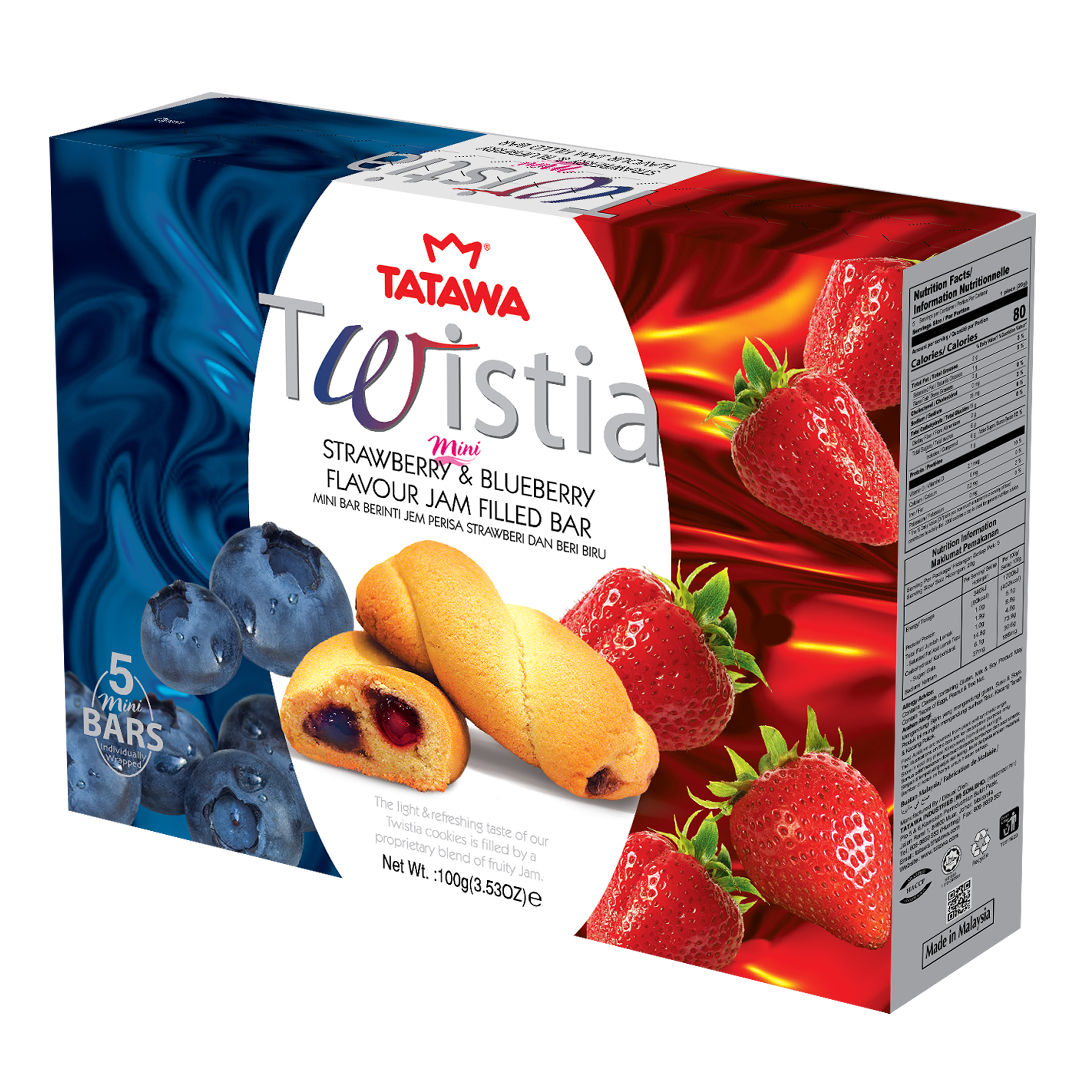 Twistia Strawberry & Blueberry 100g Box